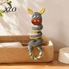 Durable Tug of War Rope Toys Squeaky Dog Toy with Pull Rope, Plush Toy, Indestructible for Aggressive Chewers Spiral Animal Interactive Small