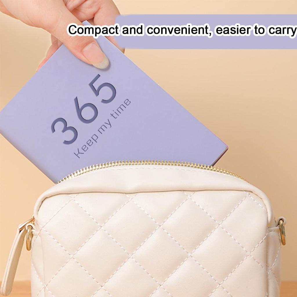 B6 Leather Notebook, 2025 Business Schedule, Student Daily Planner, Self-discipline Punch Card Recorder, Notepad, Memo