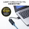 Sanwa Direct Kabelgebundener LAN-Adapter für Nintendo Switch, USB 3.2 Gen 1 Gigabit, Windows/Mac Kompatibel, 1 Stück, 500-USB071BK