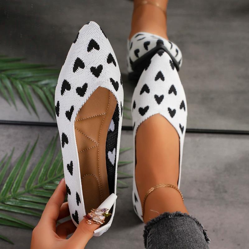 Fashion Women Flats Shoes 2025 Spring New Knit Breathable Loafers Square Beautiful Princess Sneakers Rubber Sole Comfortable Flats Shoes