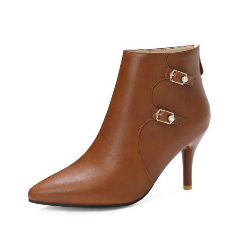 Sexy Women's Boots Ankle Fashionable Pointed and Slim Heeled European and American Style Short Boots 8.5CM Stiletto Women Shoes