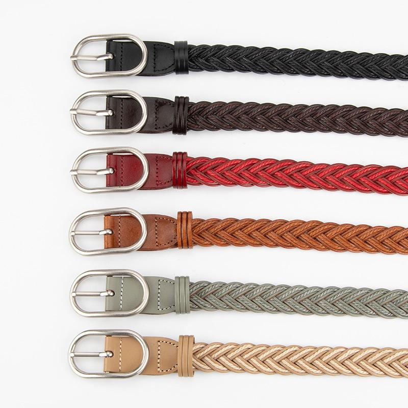 Retro Punch-free Braided Belt for Girls with Jeans Ins Student Decorative Belt for Men and Women