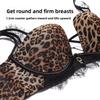 Female Spring Summer Sex Appeal Is Perfect Lace Leopard Grain Small Bosom Shows Big Gather To Prevent Drooping Underwear