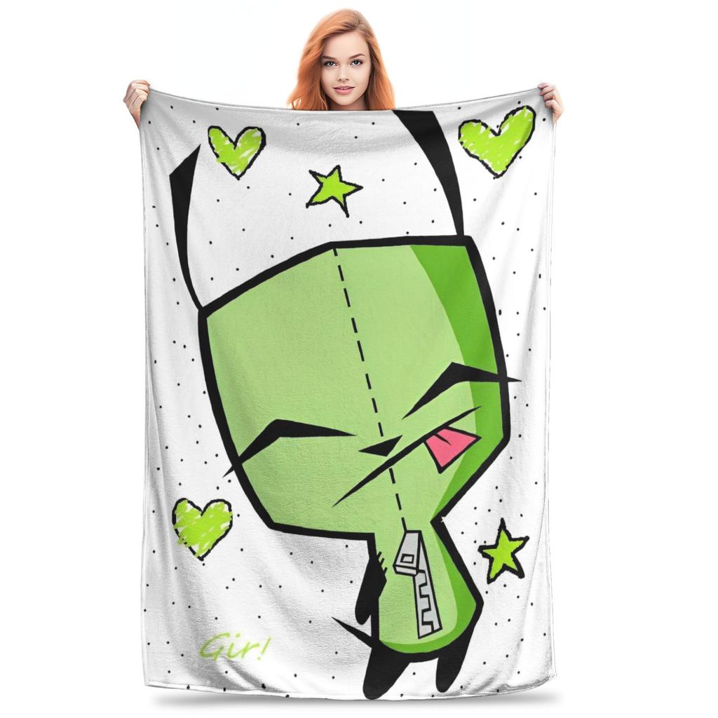 Invader Zim Gir Dib Robot Blankets Flannel Textile Decor  Portable Super Soft Throw Blanket for Bed Car Bedspread