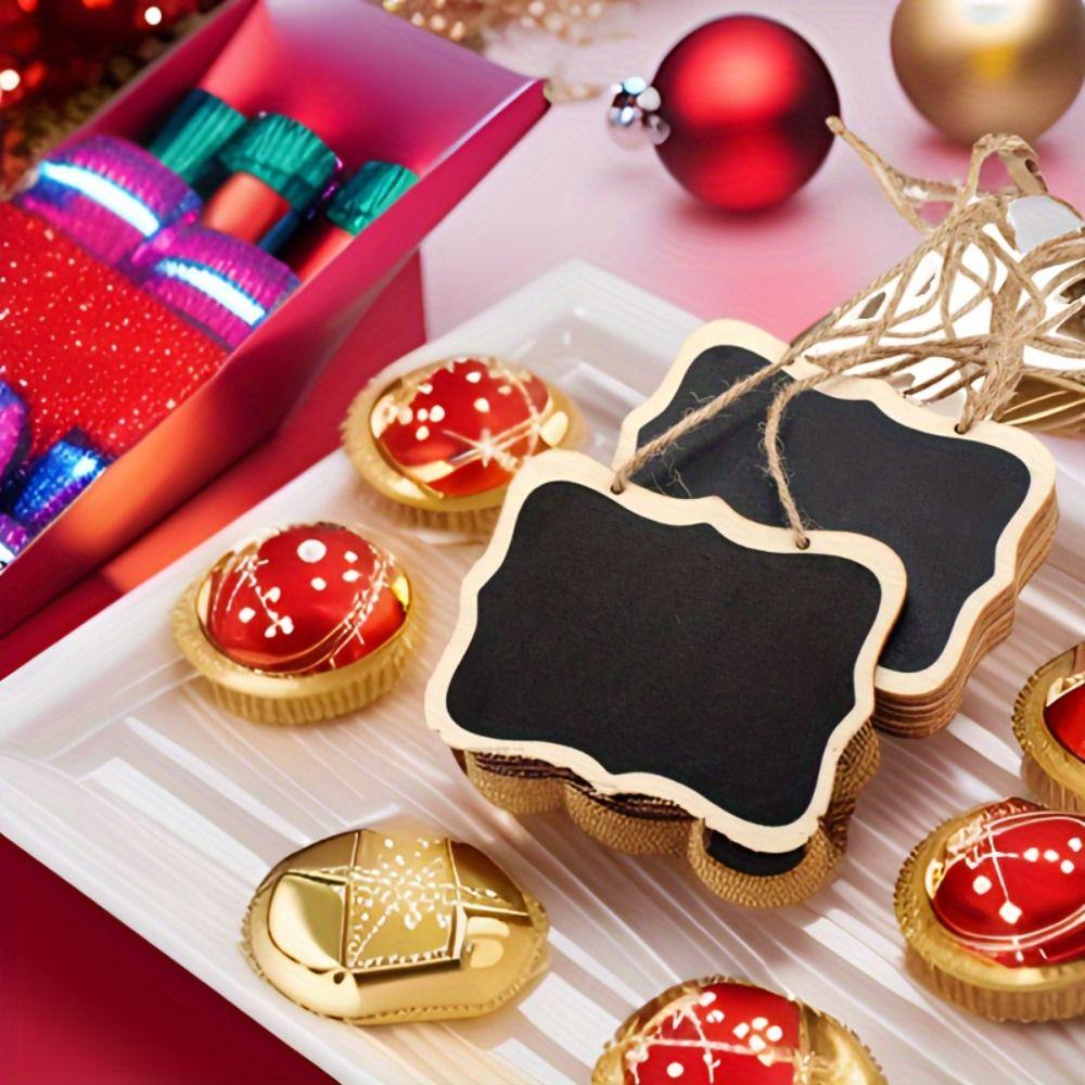 20Pcs Wooden Mini Double-Sided Blackboards Hanging Wedding Venue Card Chalkboard Memo Board  Home