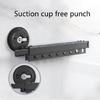 Wall Mounted Clothes Rack Hanging Rail Rod Wardrobe Hooks for Bathroom Balcony