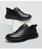 Sapatos de Trabalho Casuais de Couro Strongman 3515 Masculinos - Preto, Tamanho Grande, Primavera/Outono, Tênis para Deslocamento ao Ar Livre