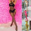 Women's High Elastic Hollow Fishnet Sexy Solid Color Erotic Lingerie Pajamas