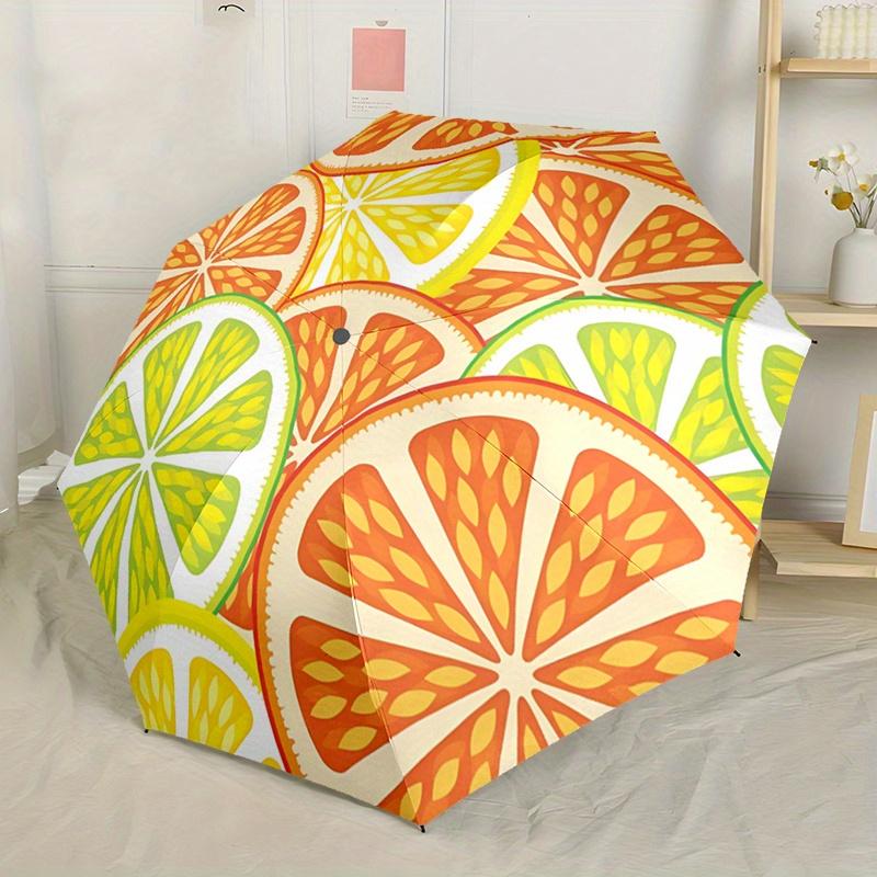 Lemon Slices Pattern Umbrella, Perfect for Outdoor Activities Leisurely Lightweight Automatic Folding Umbrella - Ideal Gift fo