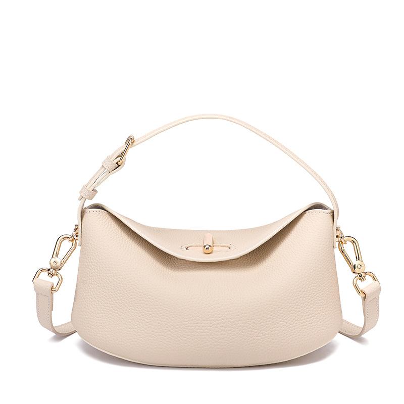 Sac à Bandoulière en Cuir Véritable pour Femme, Sac Hobo en Cuir de Vachette Souple, Sac Bandoulière Vintage 'Water Dumpling', Sac à Main Élégant, Plusieurs Couleurs