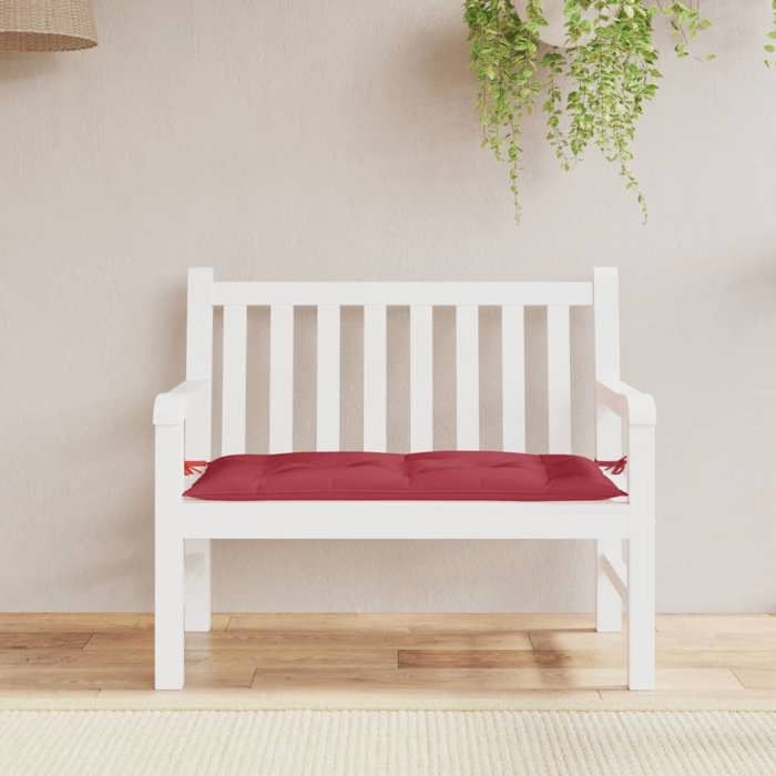 VidaXL Garden Bench Cushion, Bench Cover with String Ties, Waterproof Outdoor Cushion, Bordeaux Red 361573
