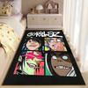 Area Rug, Gorillaz Band Four Faces Square Grid Cartoon Poster Print, Man Cave Decor, Non-Slip Mat