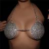 Accessoires, Übertriebene Runde Bikini-Brustkette, Nachtclub Sexy Strass-Körperkette Körperkette
