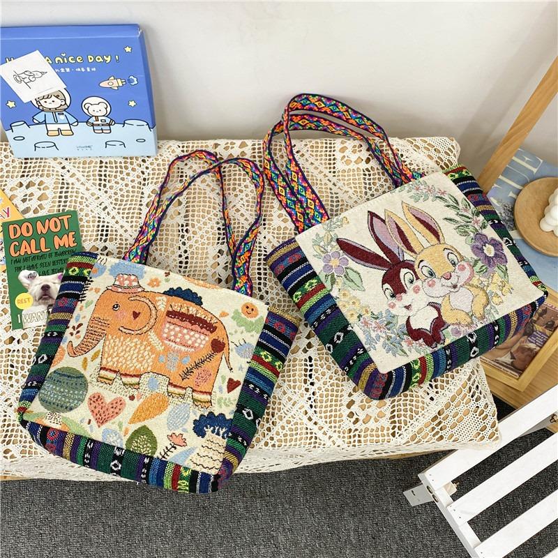 Handbag women's new retro embroidery large-capacity cloth bag Chaoqin shoulder crossbody
