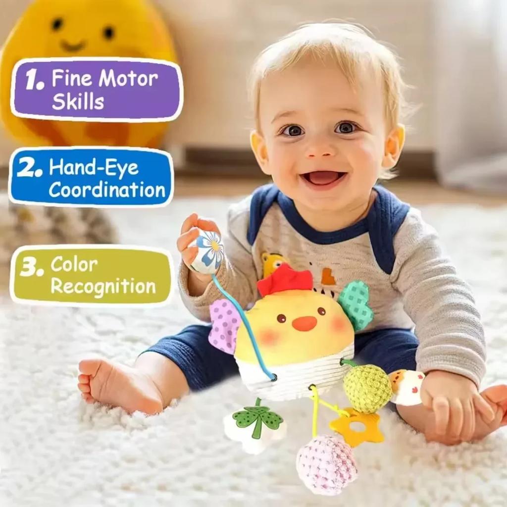 New Baby Bed Hanging Drawstring Toy Newborn Baby Stroller Toy Cute Animal Educational Toys Hand Grip Plush Bebe Fun Bedtime Toys