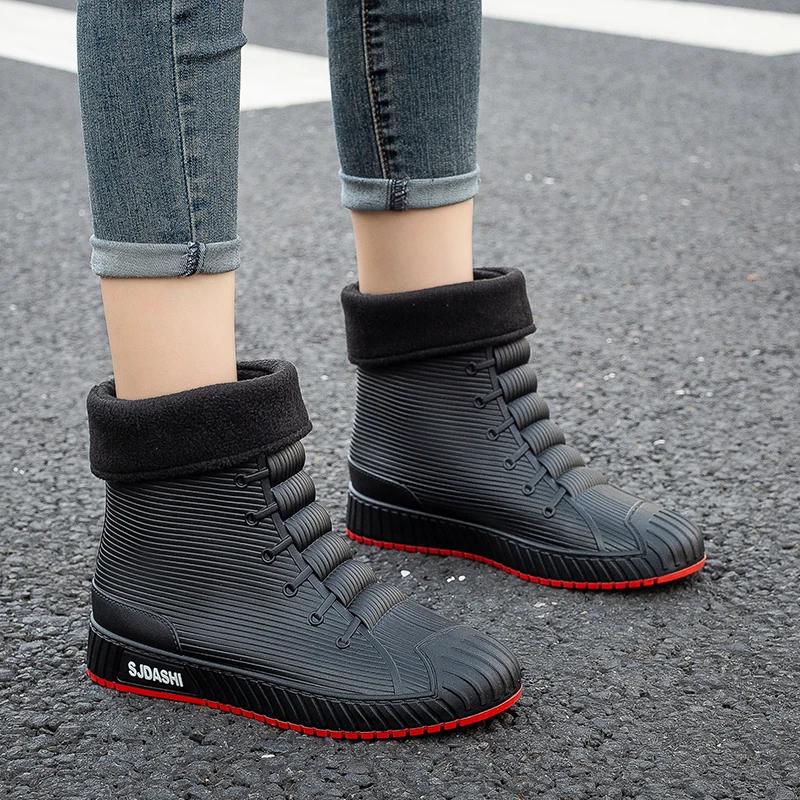 Men's Rain Boots, Four Seasons, Medium Tube Rain Shoes, Kitchen Waterproof And Anti Slip Outdoor Fishing Rubber Shoes