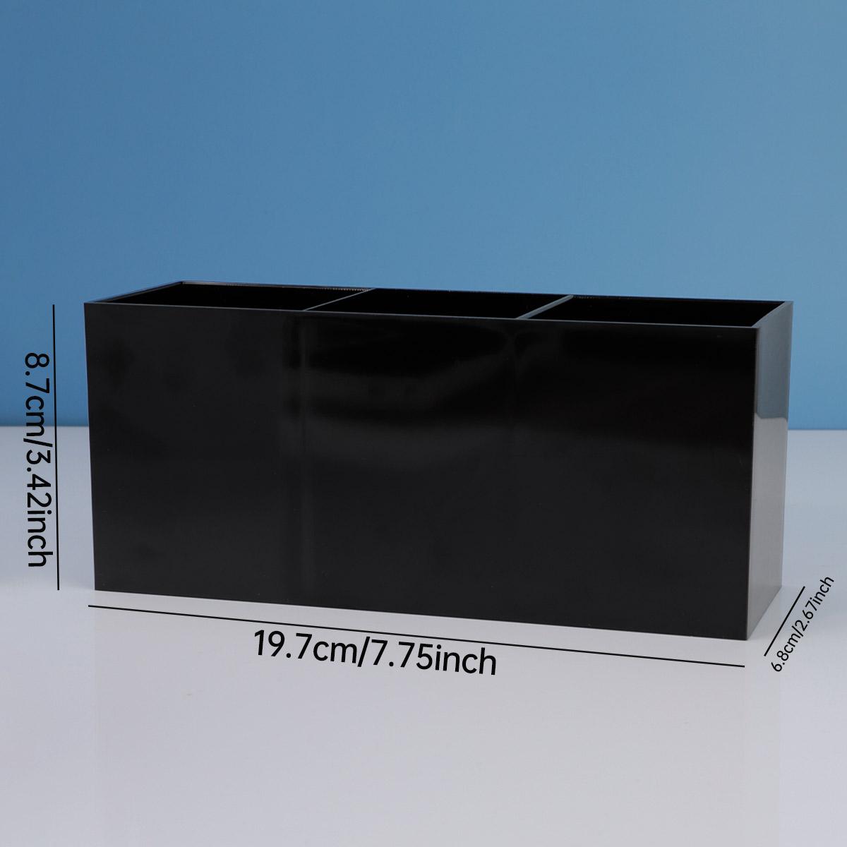 

Transparent Makeup Brush Organizer, Acrylic Makeup Brush Organizer with 3 Slots, Pencil Holder for Desk, Desk Organizer