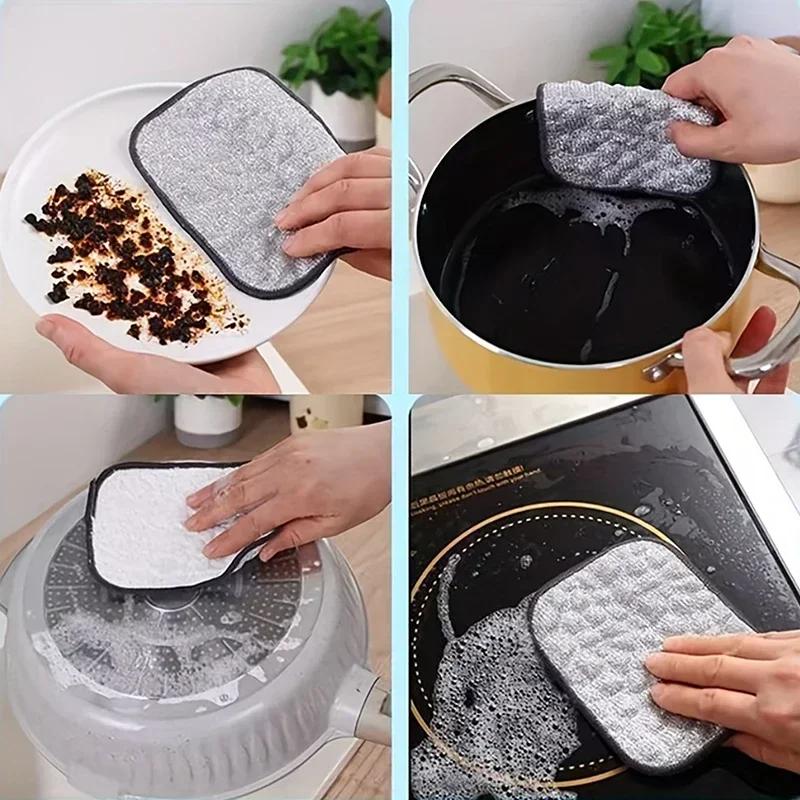 1/3/10pcs Multipurpose Wire Dishwashing Rags For Wet And Dry Random Color Reusable Wire Miracle Cleaning Cloths Round Wire