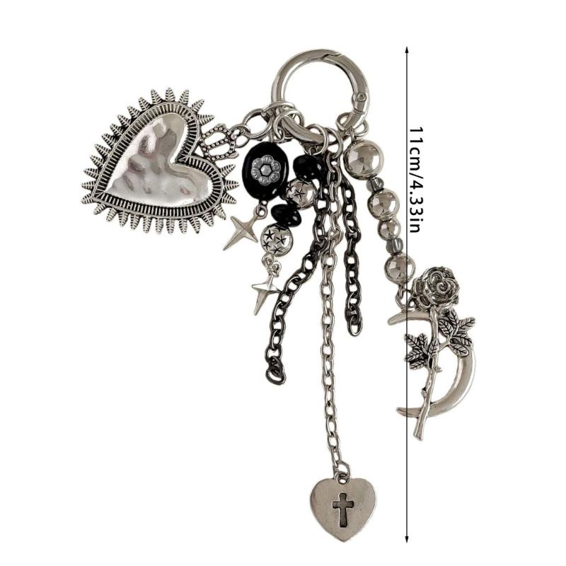 Portachiavi Cuore Spinoso alla Moda Fascino Elegante per Borsa Accessori Estetici Portachiavi Ciondolo Stiloso per Borsa per Ragazze Trendy