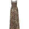 New Leopard Print Camisole V-neck Dress, High Waisted Dress, Sexy Temperament, Fashionable Long Dress