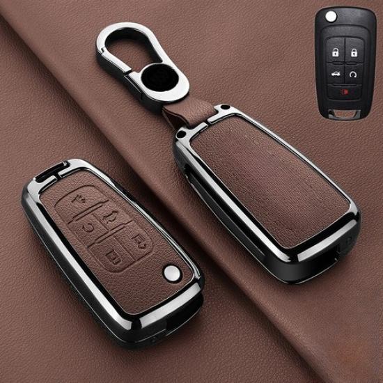 Zinc Alloy Leather Car Key Case Cover For Chevrolet Camaro Cruze Equinox Sonic