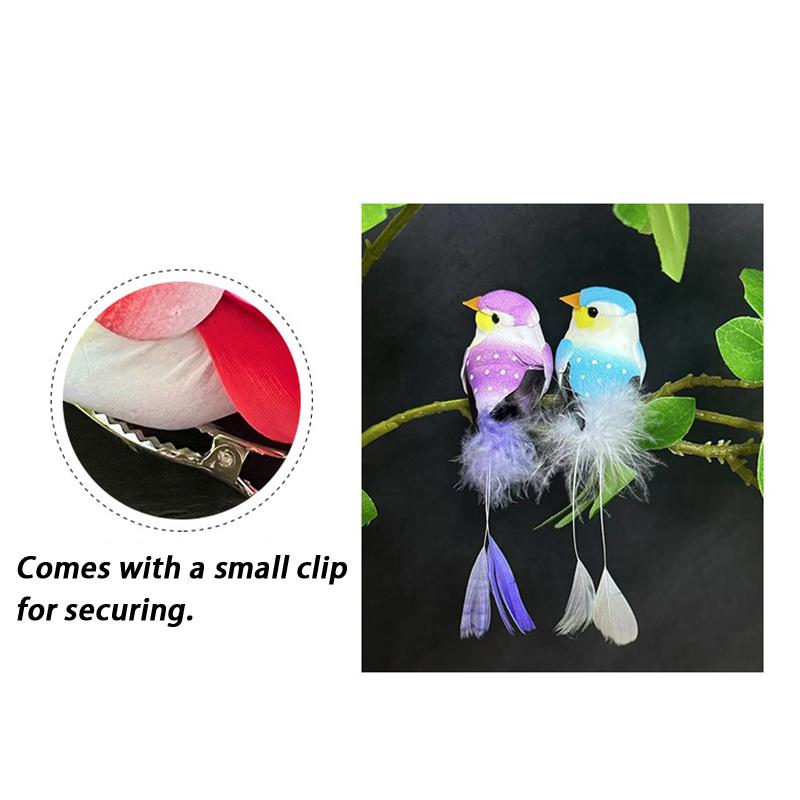 Cute Artificial Birds Fake Foam Animal Simulation Feather Birds Models Tit DIY Craft Home Garden Ornament Decoration