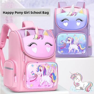 Unicorn Spine Protection Lightweight Backpack for Elementary School Girls (Grades 1-6)