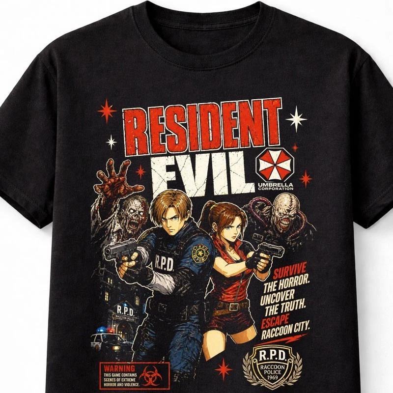 Resident Evil II RPD Leon Claire Horror Game TShirt Unisex TShirt S