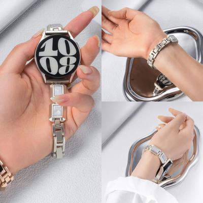 20mm Edelstahl Armband Diamant Gehäuse Für Samsung Galaxy watch 7 6 5 pro/4-6 classic 46/42mm/Active 2 Uhrenarmband