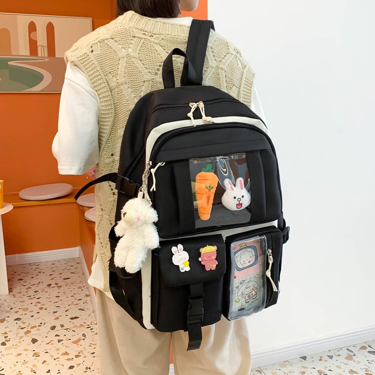 

2023 Trendy Versatile Large-Capacity Comfortable Student Backpack Single Bag розовый