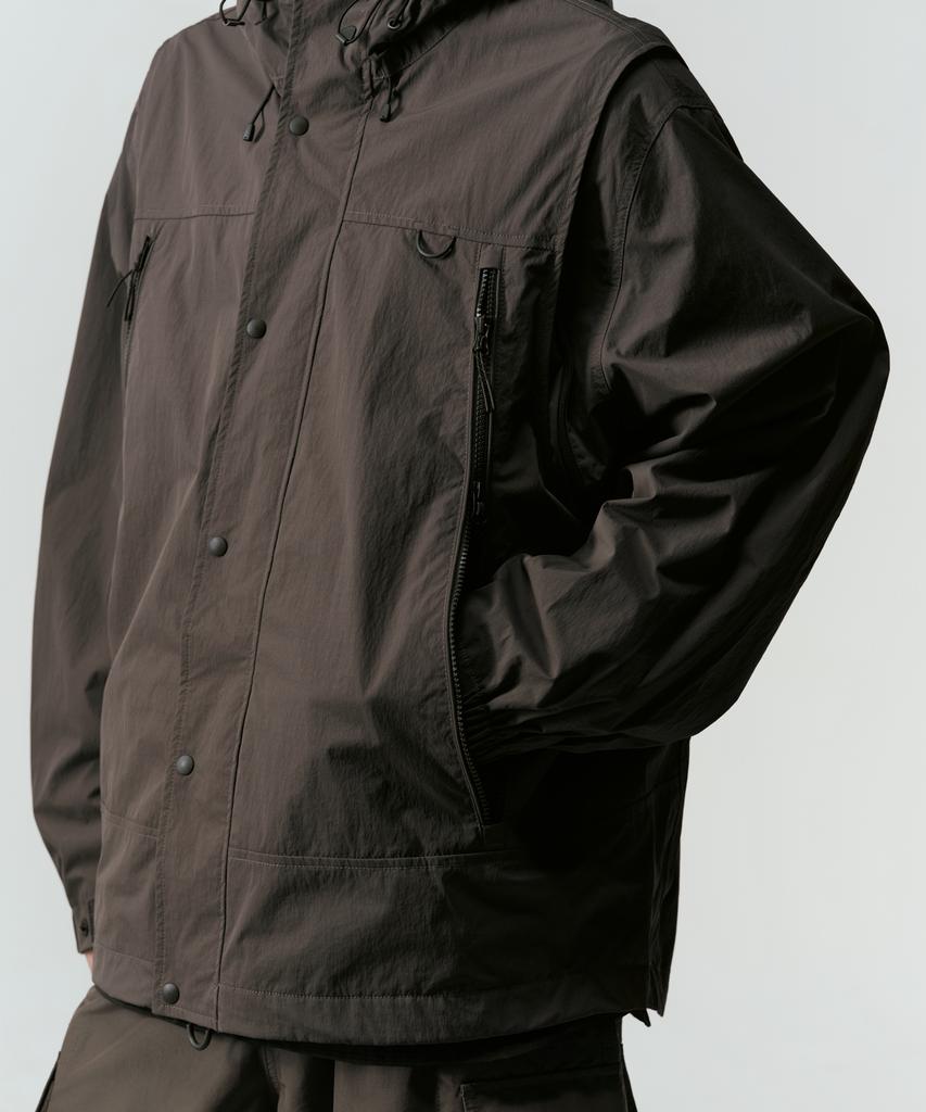 Musinsa Standard [City Leisure] Detachable Sleeve Windbreaker Jacket [Mud Grey]