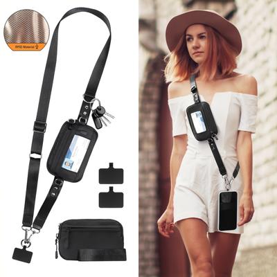 Verstellbare Nylon Crossbody Handy-Lanyard, Universal für Handyhülle, Ausweiskarten, Reisepass, Wasserflaschentasche, Täglicher Tragegurt für Männer und Frauen