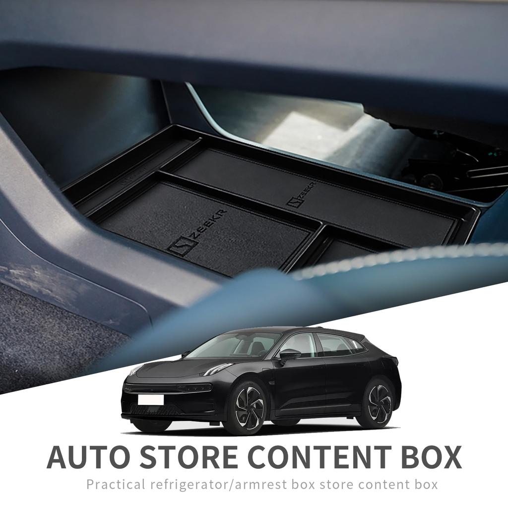 Für ZEEKR 001 2023 2024 Auto Mittelkonsole Aufbewahrungsbox Zentrales Unteres Fach Organizer Behälter Aufräumzubehör Schwarz
