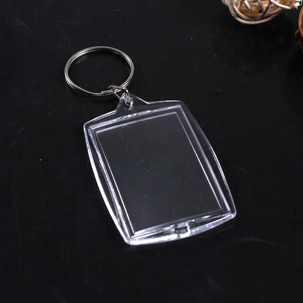 50PCS Key Chain Blank Double Side Plastic Keys Rings Metal Ring Eco Friendly Drop Resistance Holder Accessory Birthday