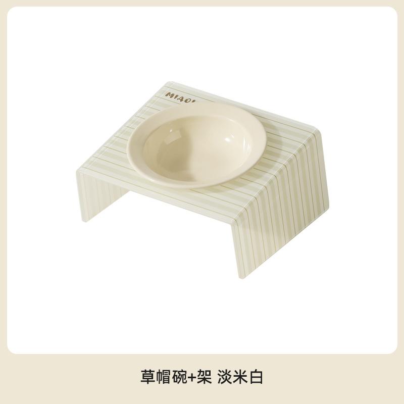 

Pet Bowl Ceramic Cat Food Rice Bowl Tall Cat Food Cat and Dog Drinking Bowl