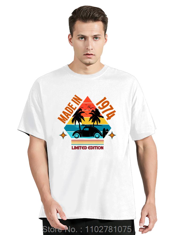 Born In Vintage 1974 Oversized T-shirt Limited Edition Cassette Men Clothing Vintage Cotton Tshirt Funny Tees Fitness T Shirt