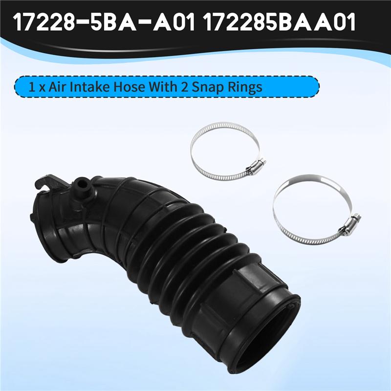 L10A For Honda Civic 2.0L L4 2016- Car Air Intake Hose 17228-5BA-A01 With 2 Snap Rings Rubber Hose 172285BAA01