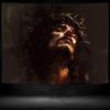 2D Christian Jesus Religious Tapestry Dark Art Portrait Wall Decor Cloth for Home & Bedroom