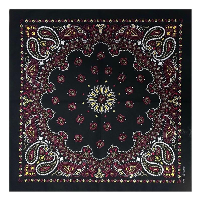 Bandana Classique Motif Cachemire Occidental Foulard de Tête pour le Sport et l'Activité de Plein Air Accessoire Hiphop