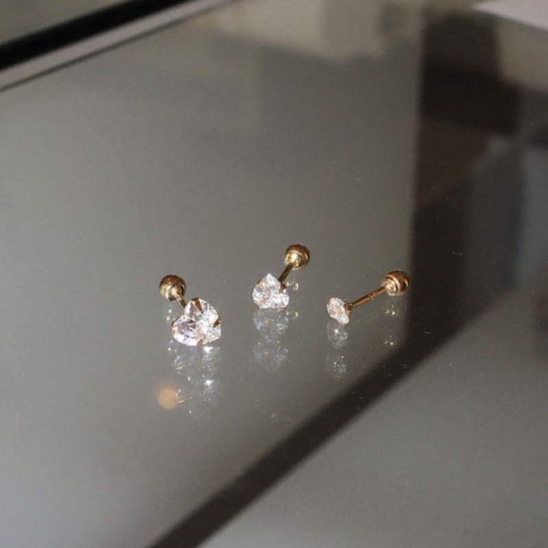 modernlike 14k gold heart cubic piercing 6 bars