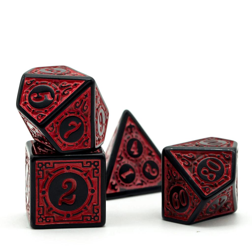 High Quality Plastic Dnd Dice Set 7Pcs Rpg Tabletop Gaming Dice With Unique Patterns & Retro Font - Free Shipping