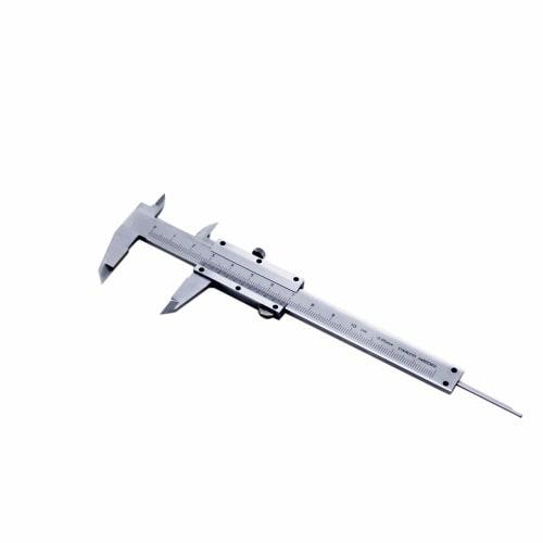HFS(R) 100mm Vernier Caliper, Stainless Steel, Vernier Pocket Caliper for Measuring Outer and Inner Diameters and Steps