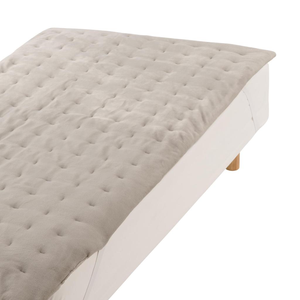 MUJI Recycled Polyester Warm Fiber Thick Mattress Pad, SD, Light Beige, 84270475