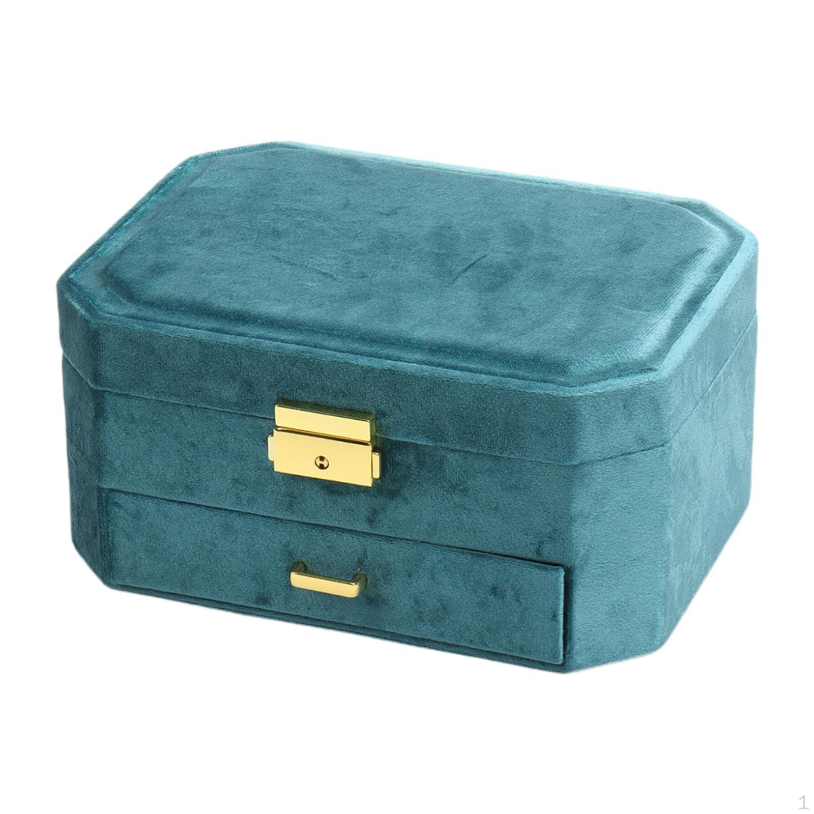 

Шкатулка для ювелирных изделий, подарочный контейнер с замком, органайзер, дисплей для колец с подвесками синий