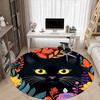 1PC Cat Flowers Office Round Area Rug, Mat Suitable For Office, Under Office Chairs Bedroom Living Room Home Decor, Room Deco
