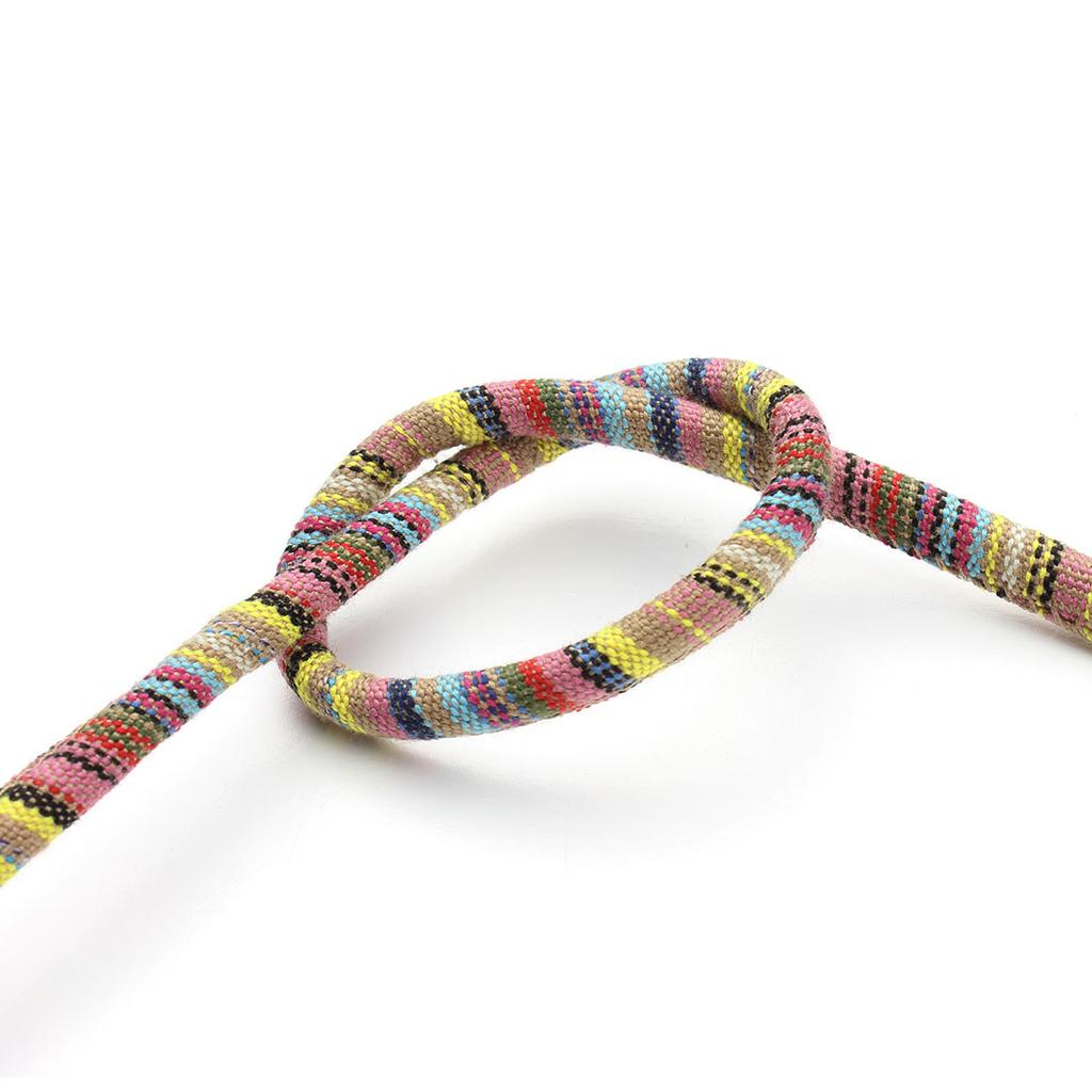 6mm Round Cotton Cords Handmade Colorful Ethnic Style Jewelry Rope For Ornament Making DIY Crafts Bracelet Necklace Accessories