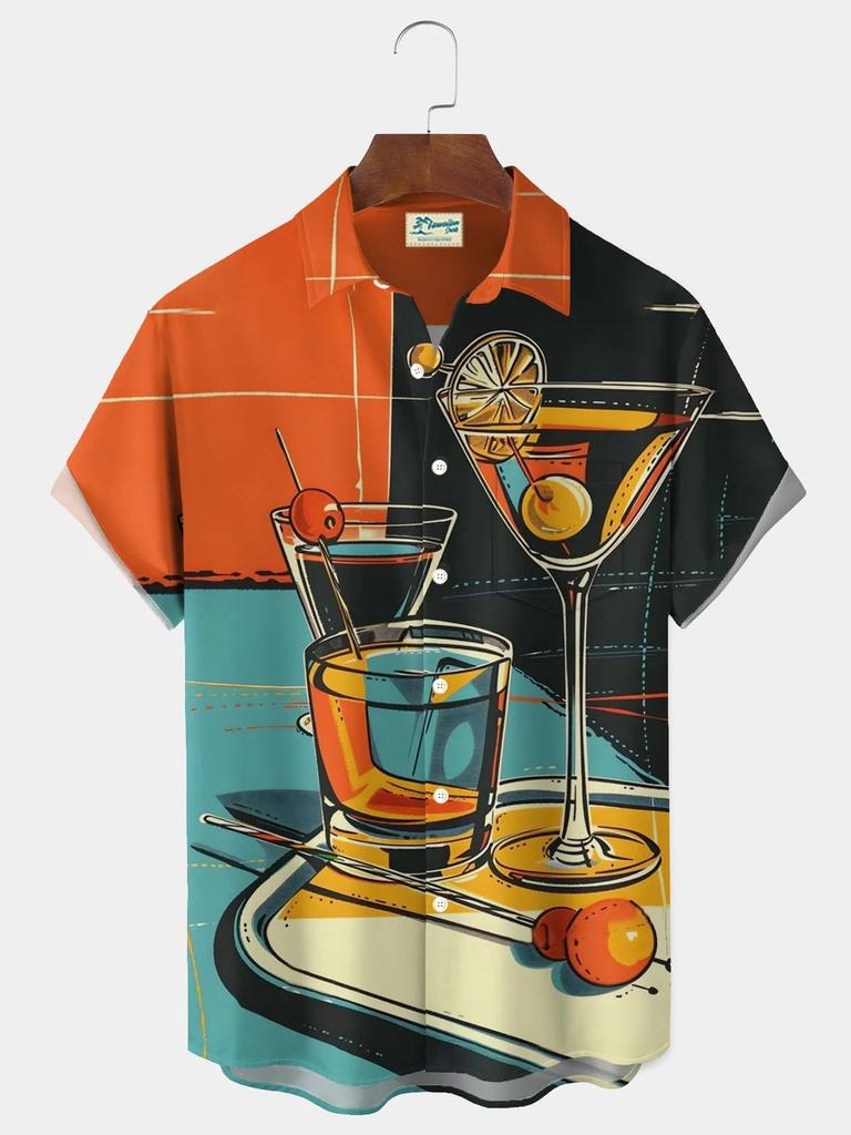 Camicie estive da uomo con stampa 3D di arte geometrica, camicie casual hawaiane con bottoni a maniche corte, senza taschini