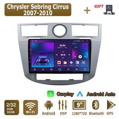 Autoradio Android Carplay pour Chrysler Sebring Cirrus 2007-2010 Lecteur multimédia Unité principale Stéréo Navigation GPS BT WIFI 2 + 32 Go