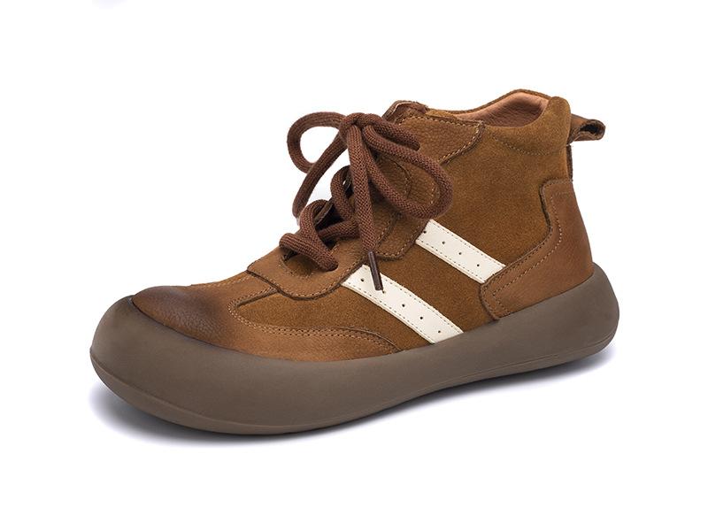 

Dexun shoes women s autumn and winter new thick-soled versatile high-top casual shoes matte leather short boots women s boots 40