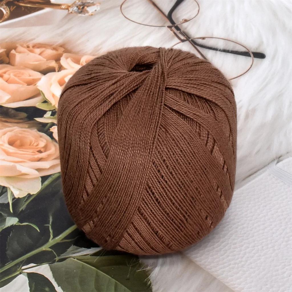 50g/ball Worsted 2 Ply Middle Thin 0.8mm 8# Lace Cotton Yarn 100% Cotton Crochet Thread for Hand Knitting Sewing 400m/437yd
